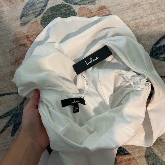 LULU’S Perfection Bound White Sleeveless Cowl Back Mini Dress - Picture 6 of 6